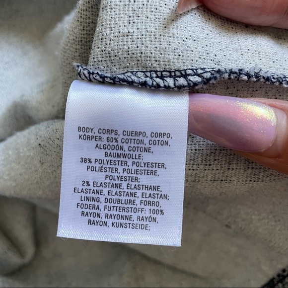 Anthropologie Maeve Dress Wrapped Textured Fitted Stripe Column Blue White S - Picture 9 of 13